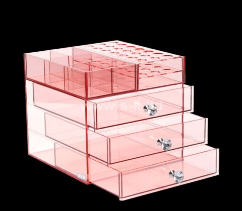 Custom acrylic cosmetics organizer drawer box
