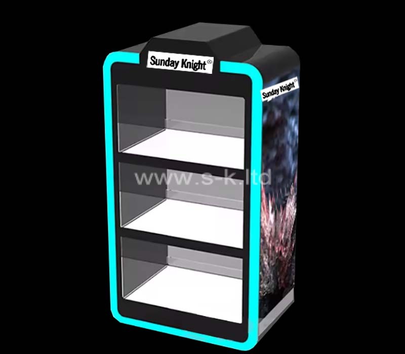 Custom wholesale acrylic 3 tiers luminous display cabinet