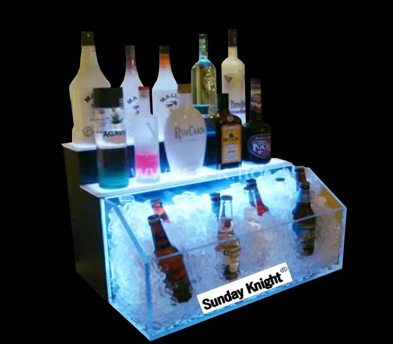 Seaux à glace pour bar à LED en acrylique sur mesure