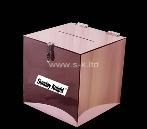 Custom wholesale pink mirrored acrylic wedding card box
