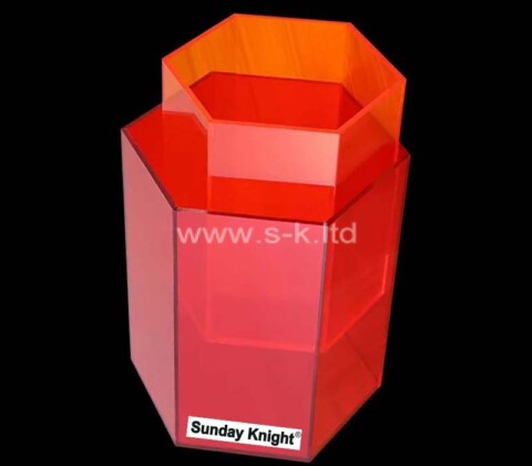 Custom wholesale acrylic hexagon cosmetic brushes box