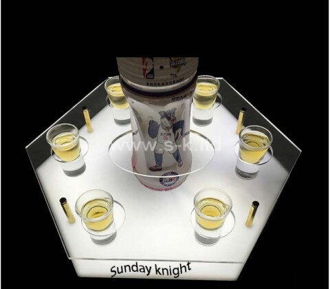 Benutzerdefinierte Großhandel Acryl leuchtenden Wein Schuss Glas Tablett