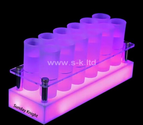 Custom wholesale acrylic LED shot glass cup holder