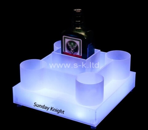 Custom wholesale acrylic 5 grid LED KTV bottle cups holder