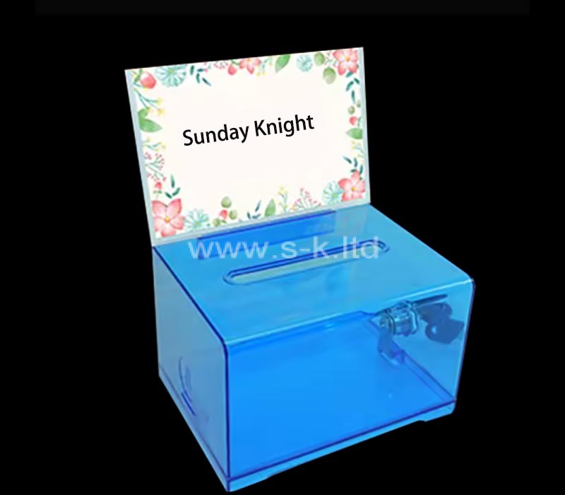 Custom wholesale acrylic ballot box with sign holder