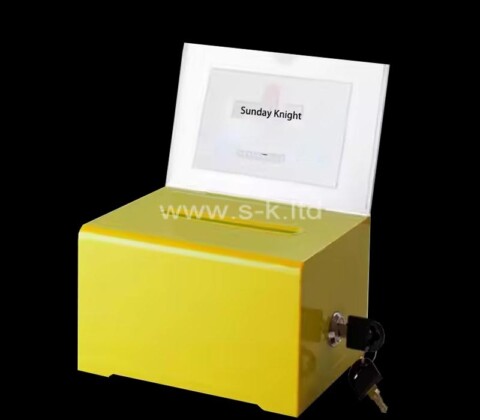 Custom wholesale acrylic suggestion box with insert sign holder