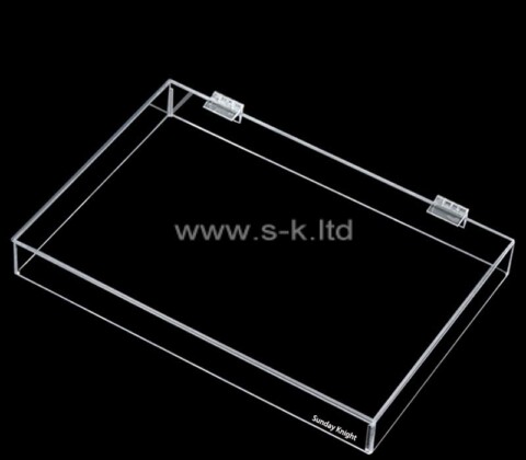 Custom wholesale acrylic flat display box with hinged lid