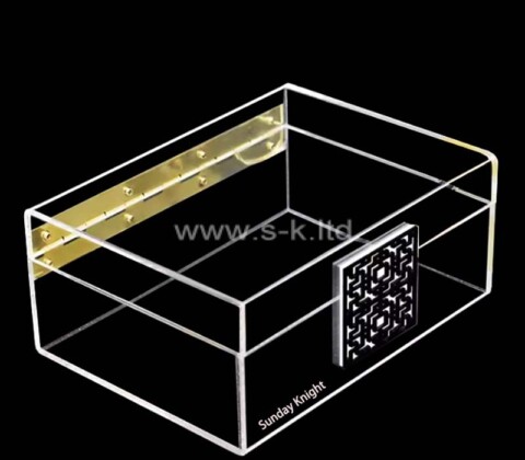 Custom acrylic gift storage box with hinged lid