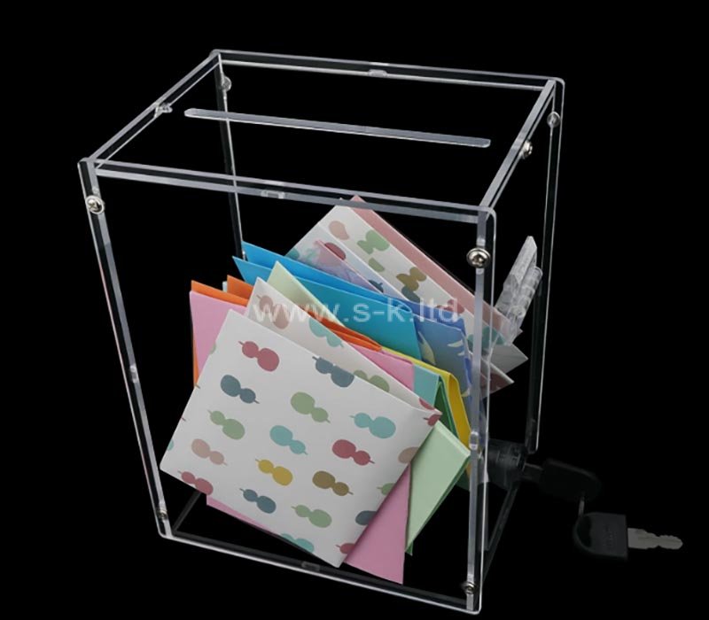 Wholesale custom acrylic lockable cards collection box