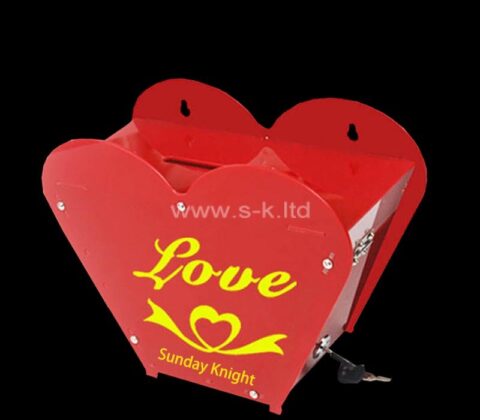 Wholesale custom acrylic heart shape donation box