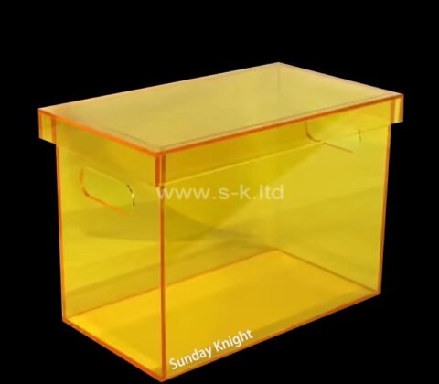 Custom acrylic container with handles and lid