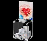 Wholesale custom acrylic money collection box